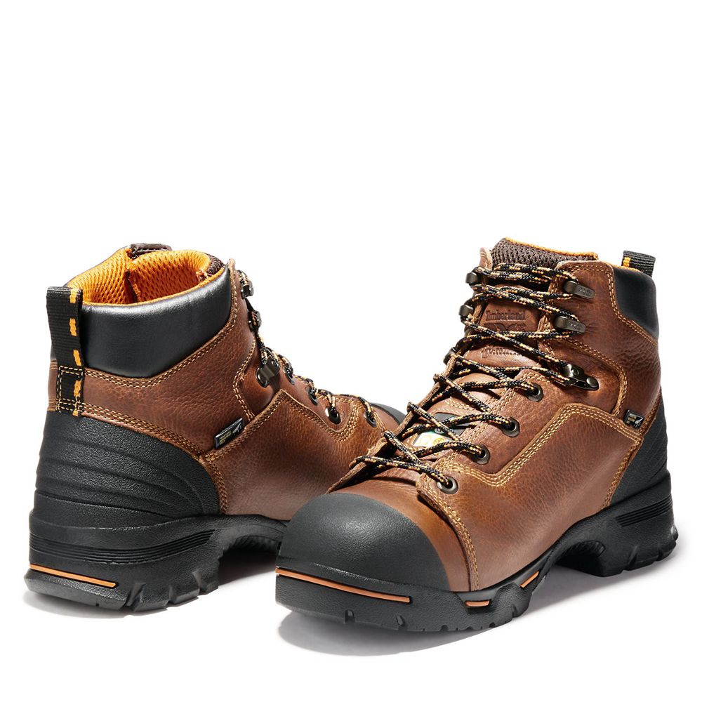 Timberland Mens Work Boots PRO® Endurance 6\" Steel Toe - Brown/Black - India MR4895306